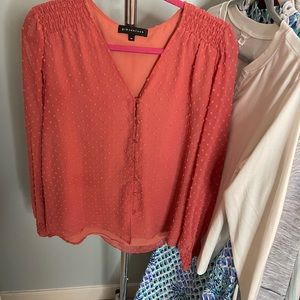 Gibsonlook swissdot blouse fully lined size medium